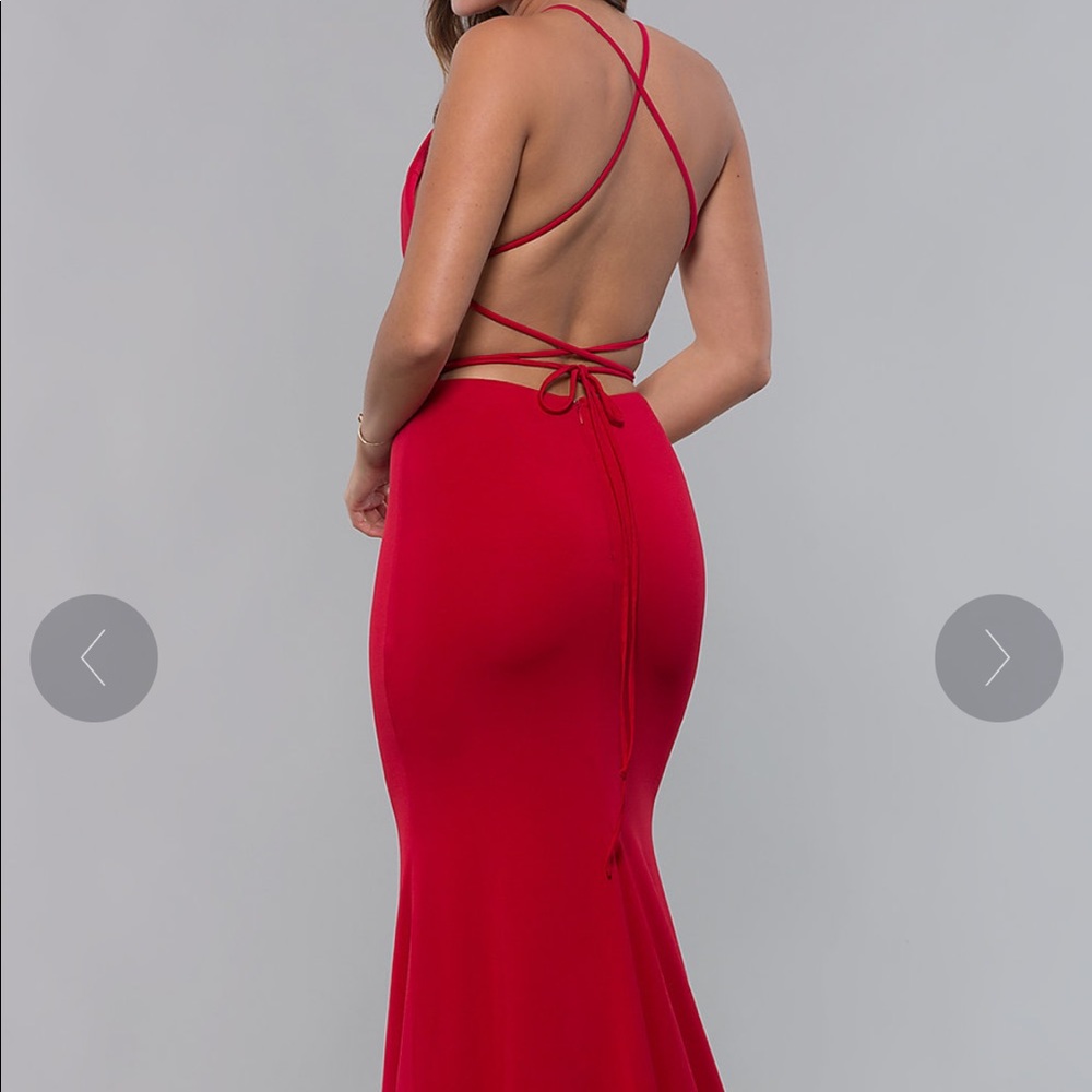 PROMGIRL Jersey Long Open Back Formal Prom Dress